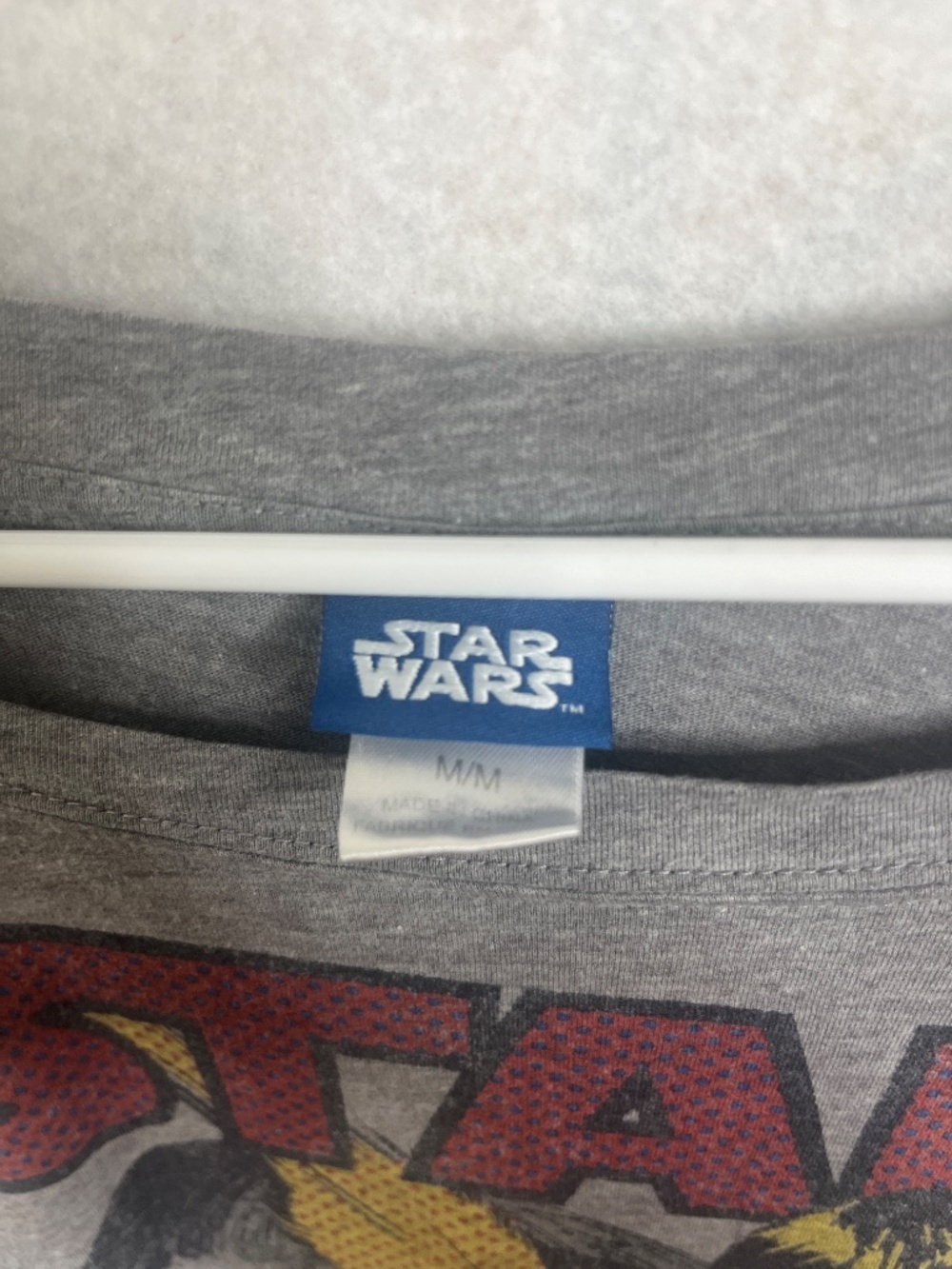 Star Wars Graphic Long Sleeve Crop Top Gray Luke Leia Yoda Tee M - Picture 3 of 3